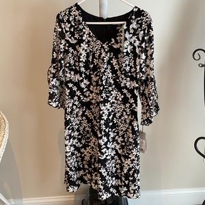 Karl Lagerfeld Carys Ruffle Detail Lace Knit Dress